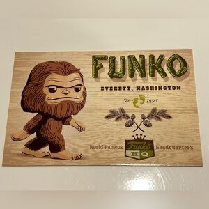 Funko Bigfoot Headquarters Everett Washington Postcard NEW Excellent Cond HQ